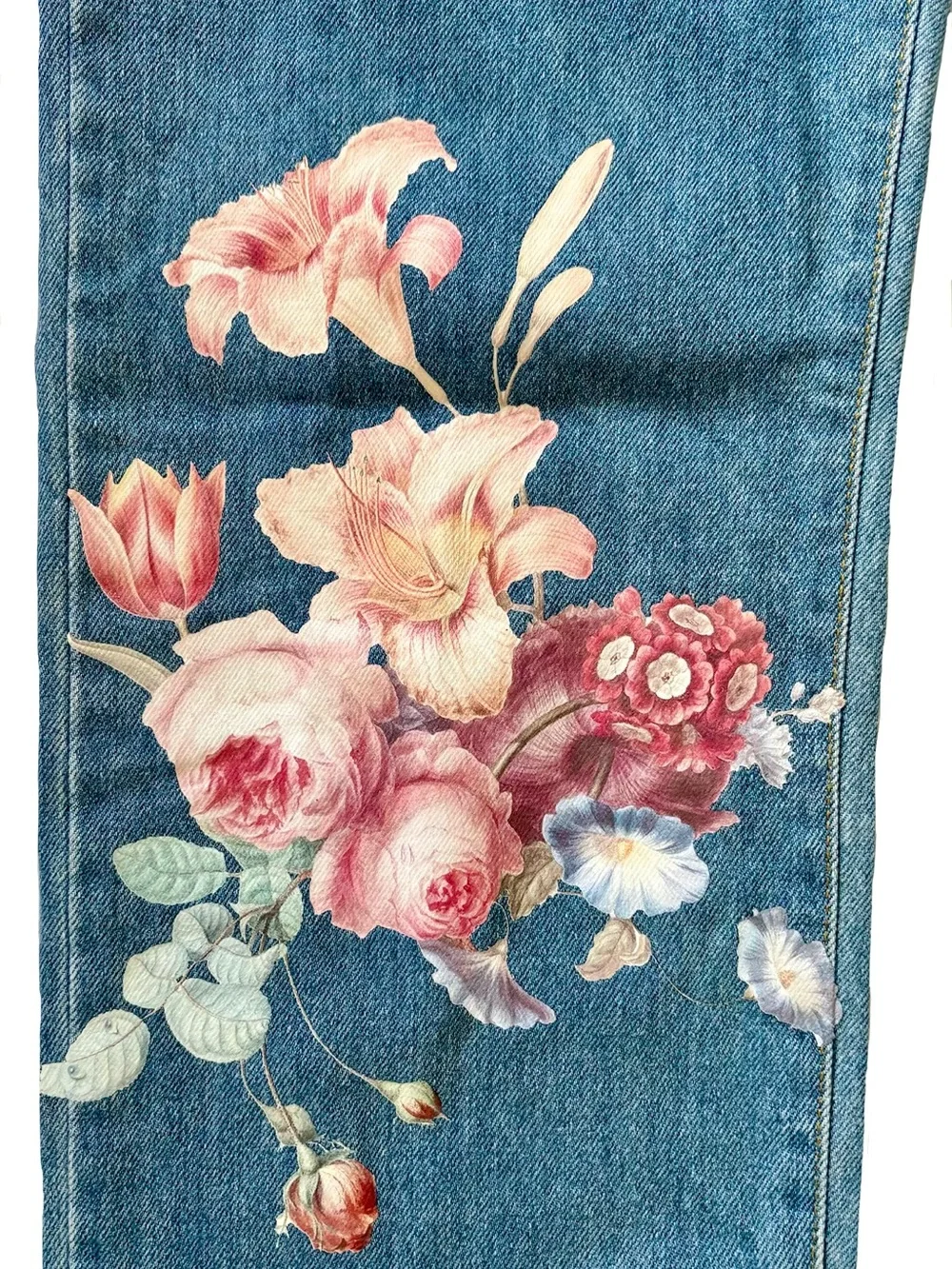 BoohooMan Relaxed Floral Jeans